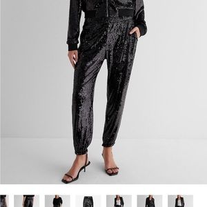 Express High Waisted sequin joggers NWT